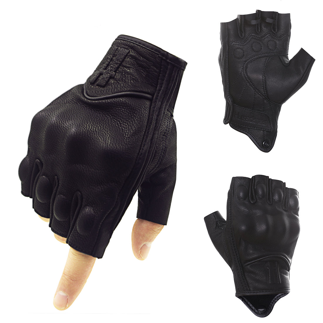 Fingerless Work Gloves for Men Utility Padded Half Finger Driving