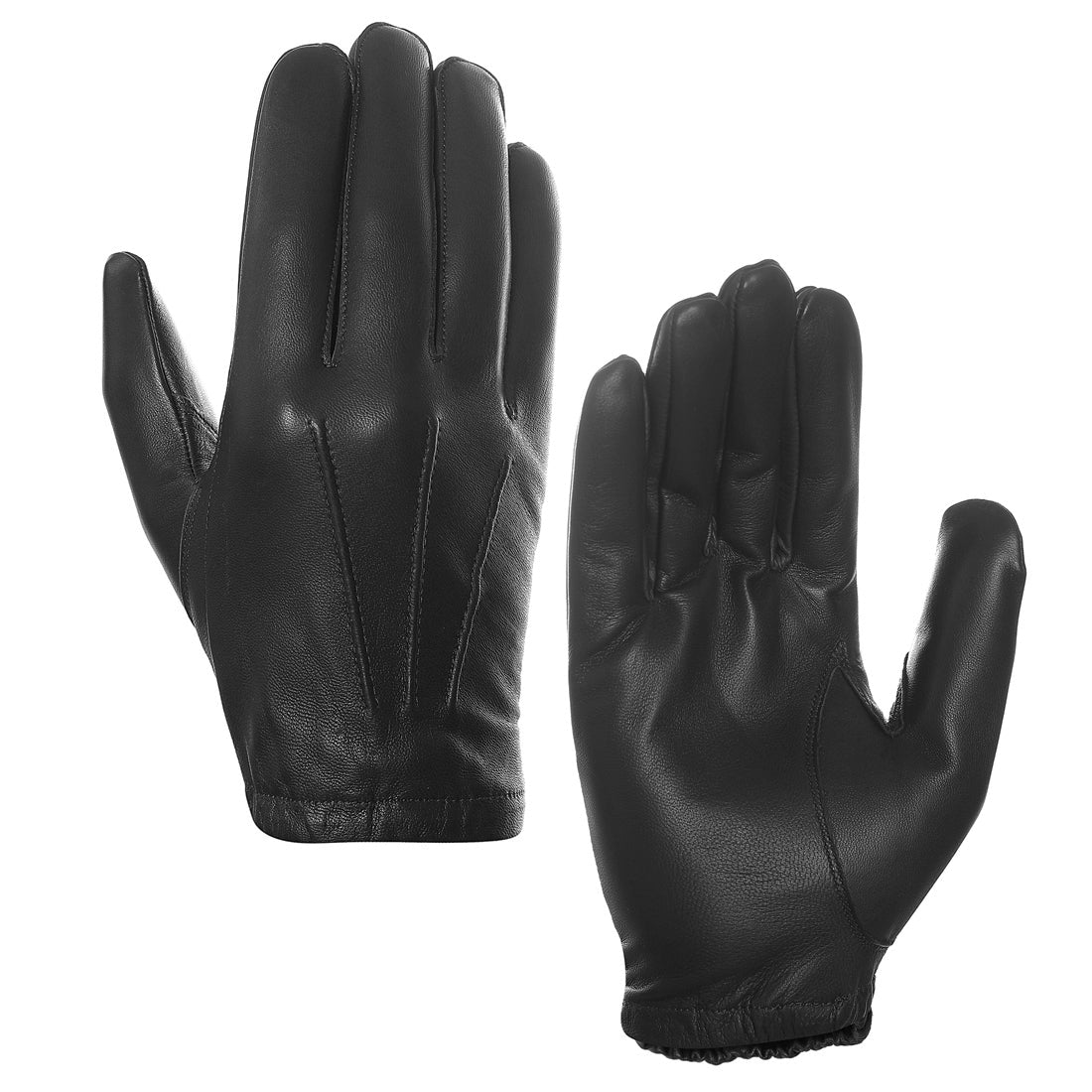 Man Cool New Unlined Real Italy Real Leather Gloves Black