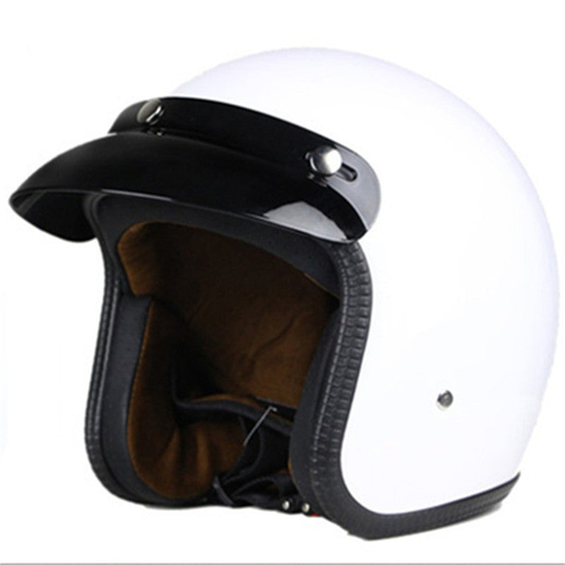 DOT White 3/4 Open Face Motorcycle Helmet