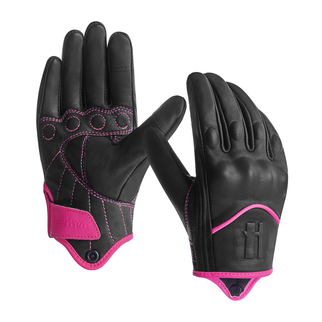 Harssidanzar womens Full Finger Goatskin Leather Touchscreen