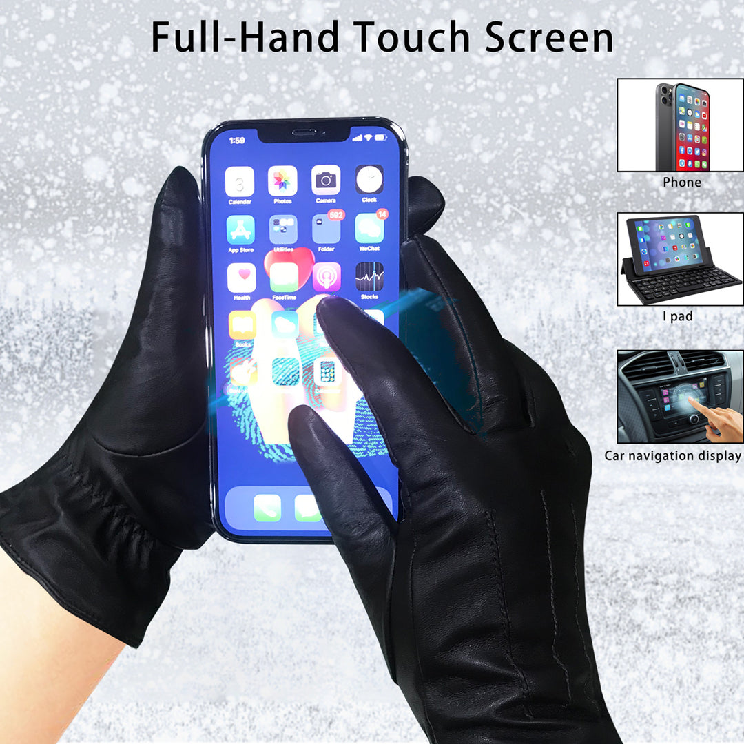 Womens leather gloves for touch screen phones on sale