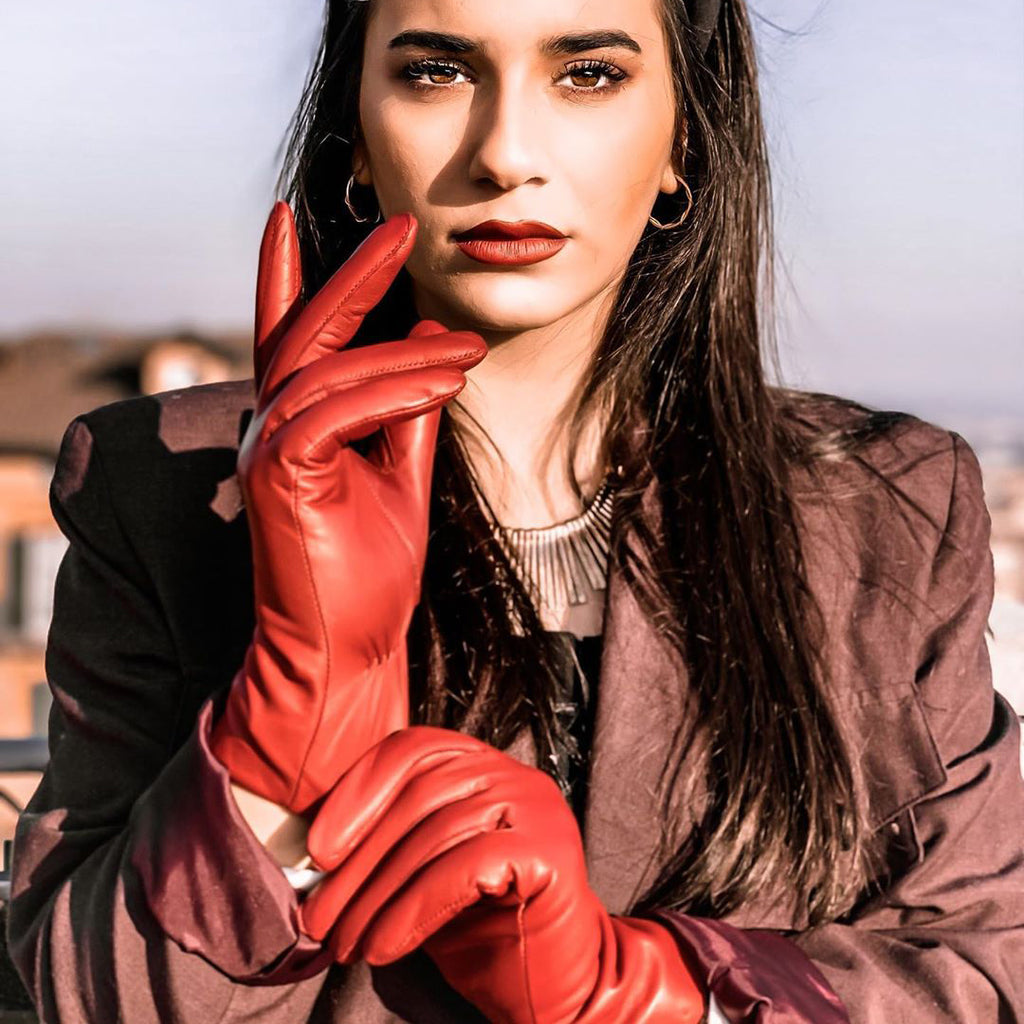 Leather Gloves with Cashmere Lining - Marie