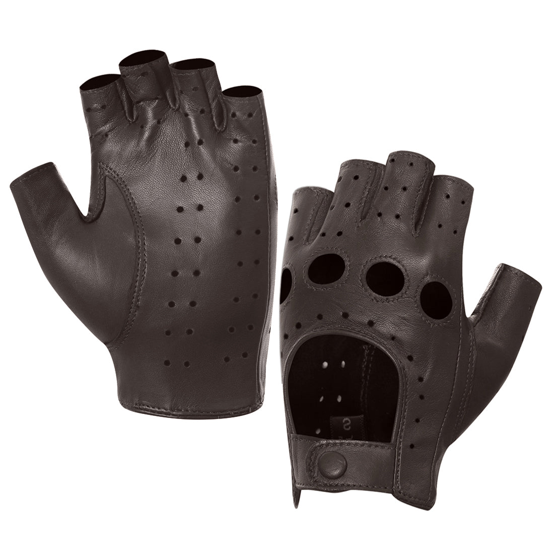 Harssidanzar Womens Fingerless Lambskin Leather Driving