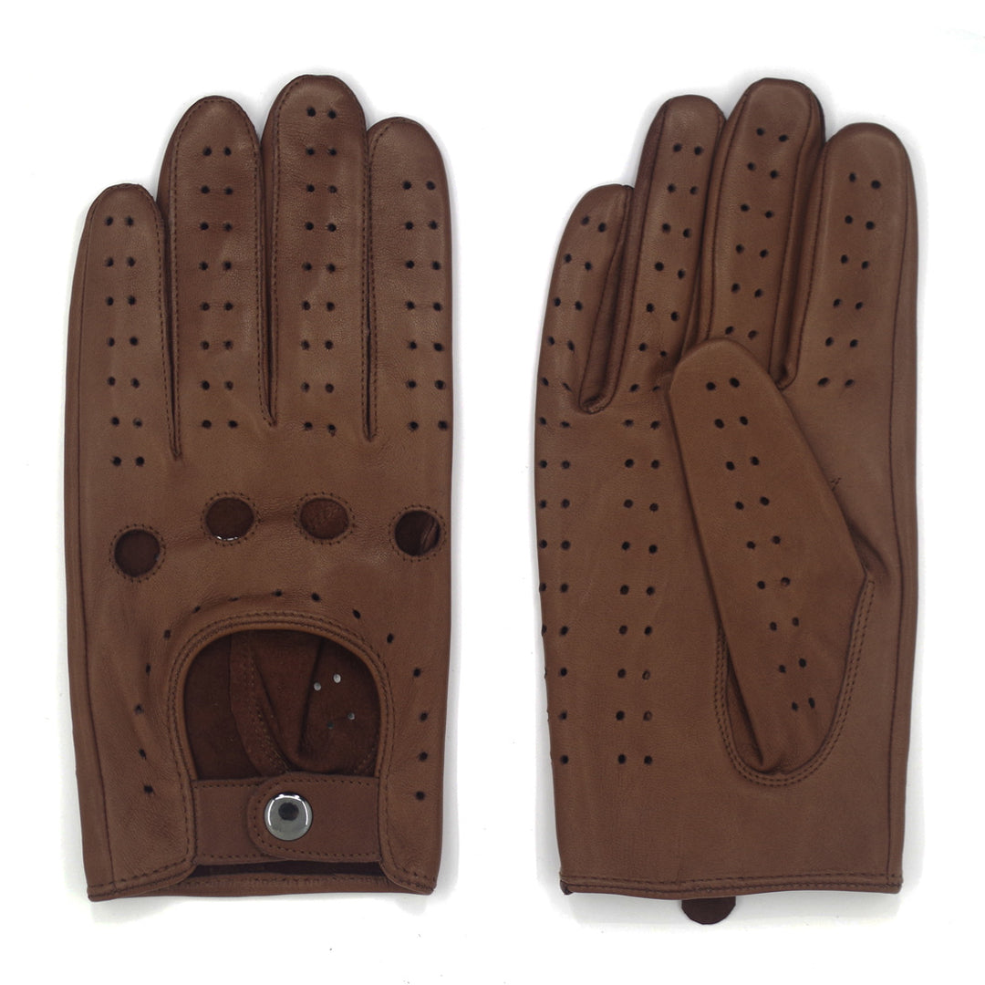 Pilot -1 71416 - halfvinger-geleidingshandschoenen, natuurlijk leer, bruin, maat L