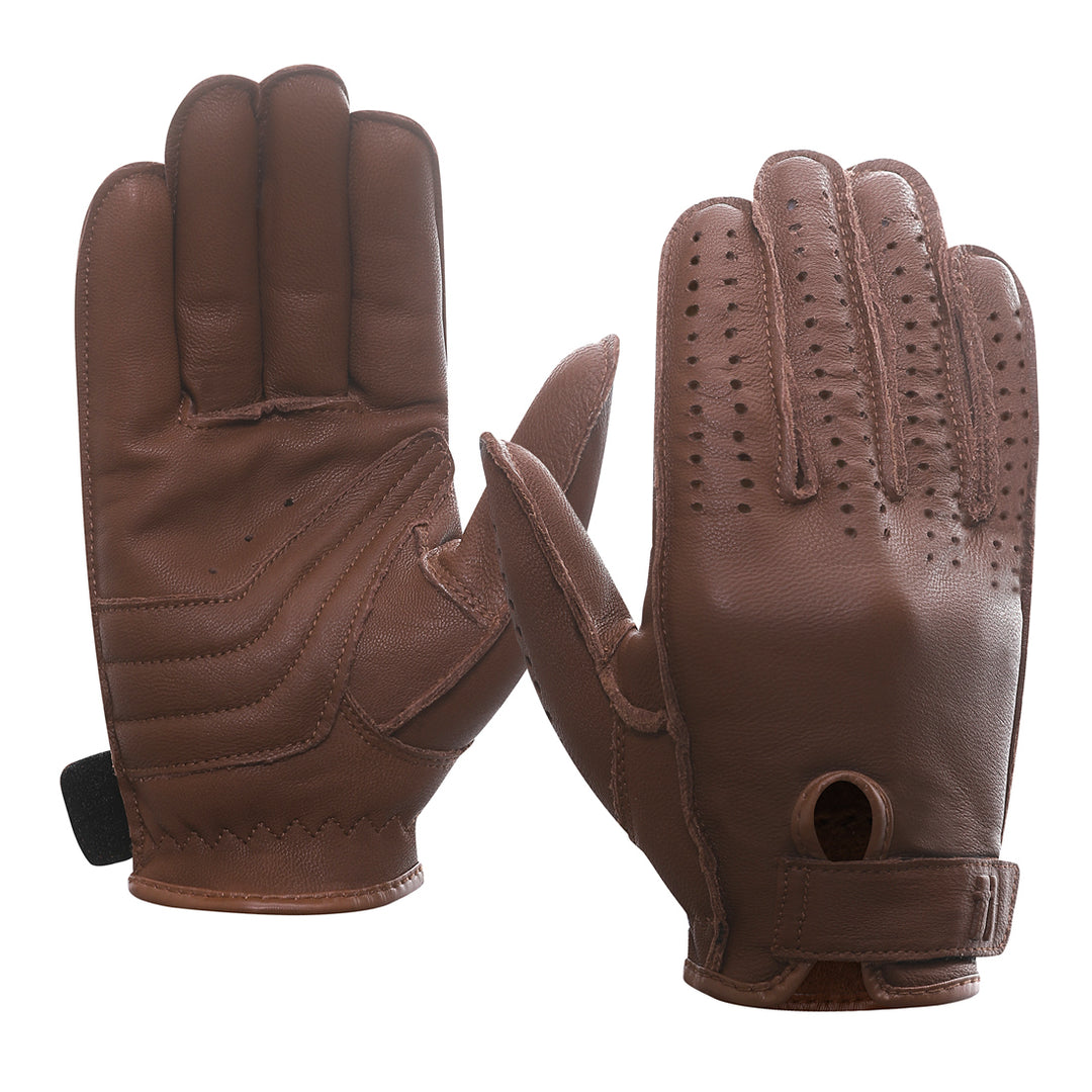 Harssidanzar Motorcycle Gloves for Men Breathable Leather Driving Glo