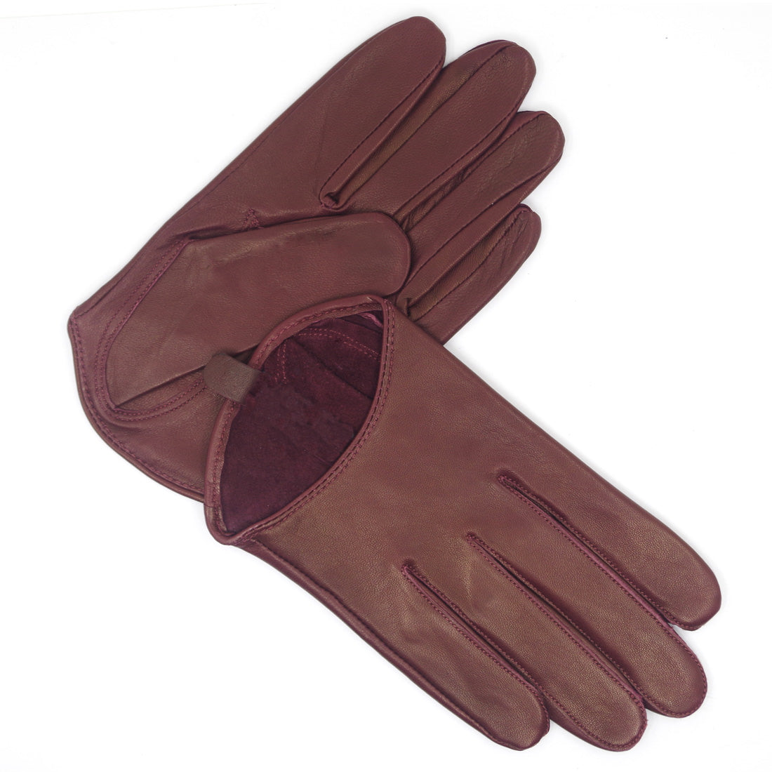 Hermes Womens Leather & Faux Leather Gloves, Brown, 75(Hand Circumference 20cm)