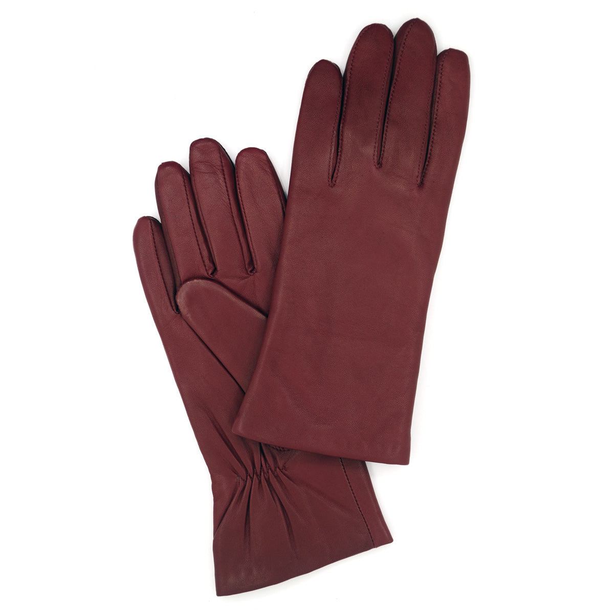 Brown lambskin leather gloves with cashmere lining - The Nines
