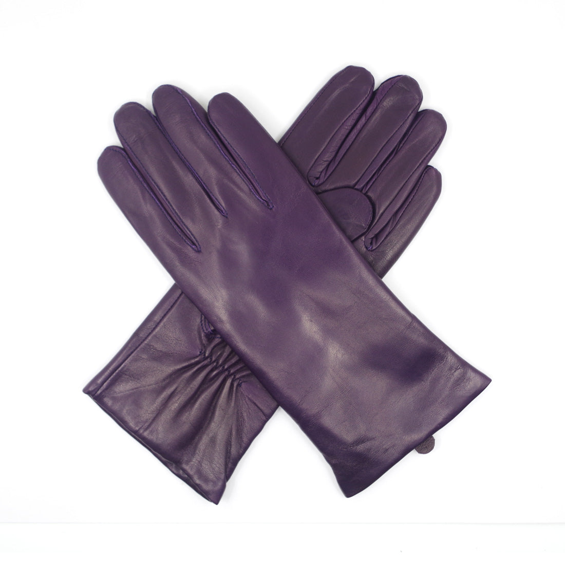 Women's Leather Mid-Length Gloves - Christina Cashmere