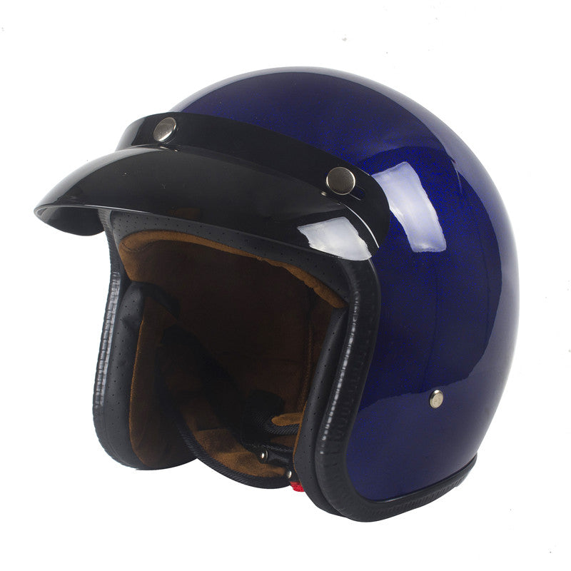 Harssidanzar Retro Motorcycle Helmet 3/4 Open Face Helmet
