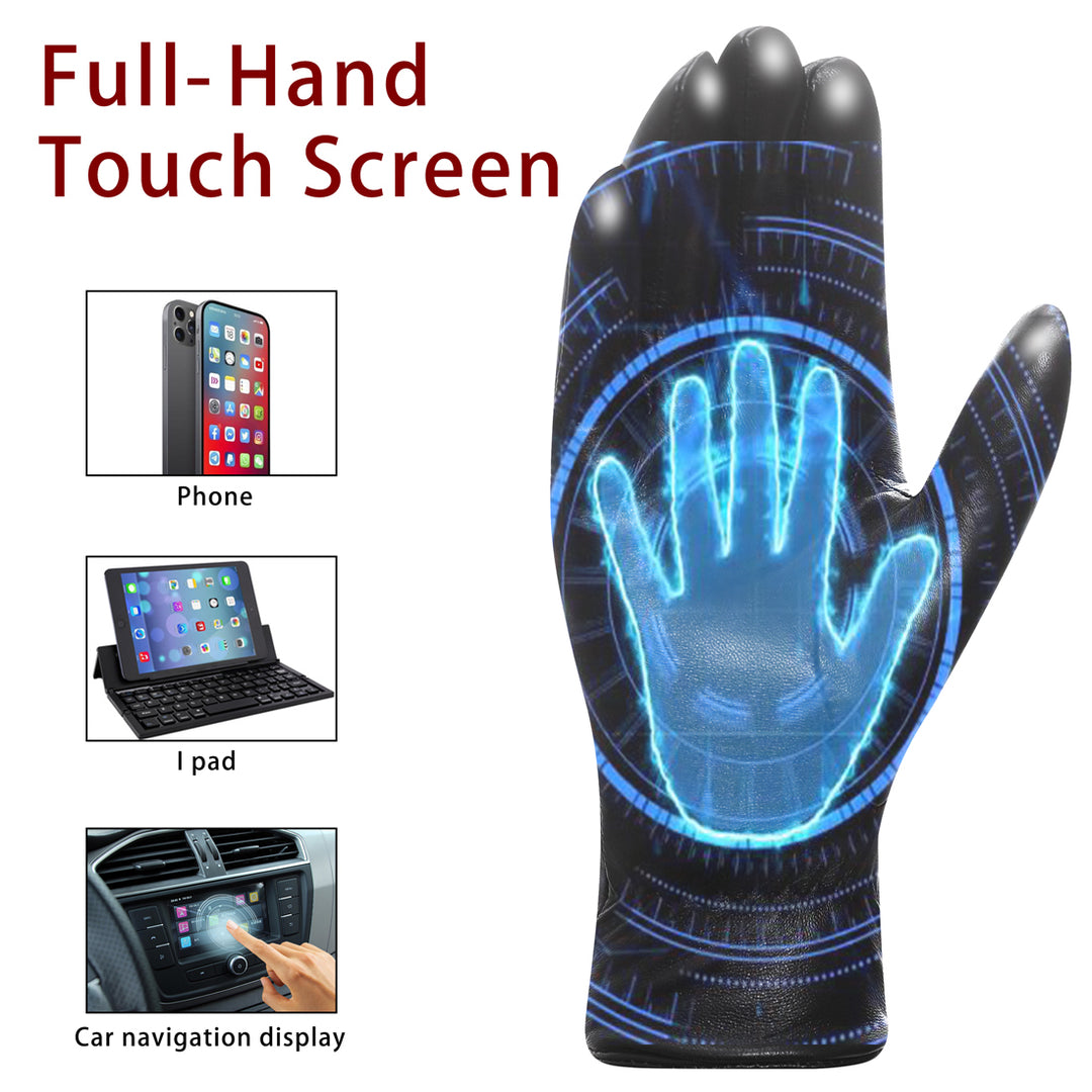 Damen Lederhandschuhe Mit Fleecefutter - Winterhandschuhe Mit Touchscreen-Funktion