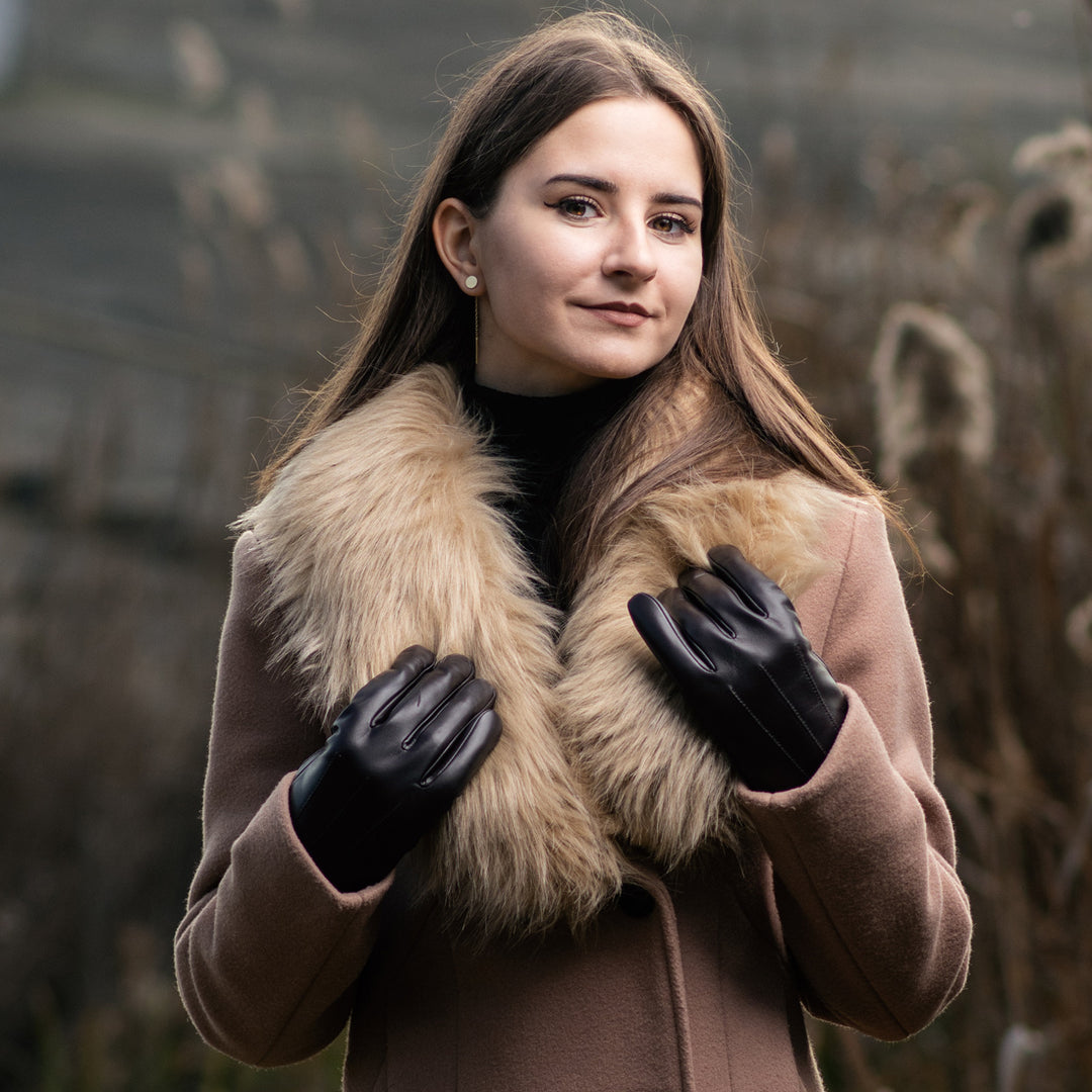 Harssidanzar Winter handschoenen voor vrouwen in leer Voering in warm kasjmier Touchscreen Vintage afwerking GL017EU, Jachter Verde, maat M Harssidanzar Winter handschoenen voor vrouwen in leer Voering in warm kasjmier Touchscreen Vintage afwerking GL017EU, Jachter Verde, maat M
