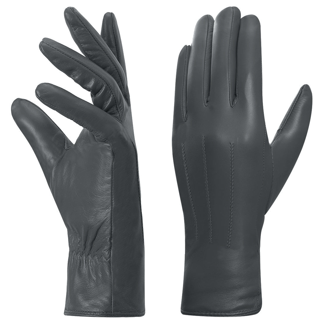 Harssidanzar Leather Gloves Women, Winter Warm Fleece Lining Touchscre